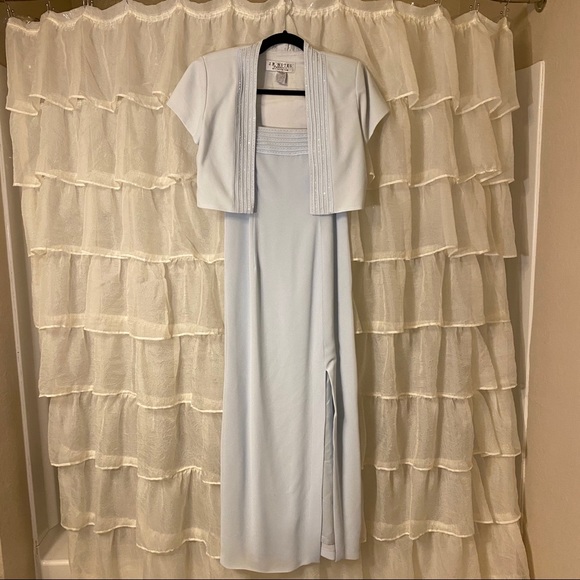 Vintage** Baby Blue Formal Dress - Picture 11 of 14